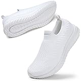 STQ Damen Slip On Schuhe Mesh Atmungsaktiv Sportschuhe Leichte Bequeme Sneaker...