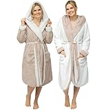 CalmyLIFE Bademantel Damen flauschig Morgenmantel - mit Wendefunktion kuschelige...