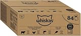 Whiskas Adult 1+ Katzennassfutter Gemischte Auswahl in Gelee, 84 Portionsbeutel,...