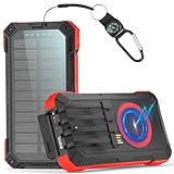 Wireless Solar PowerBank 56800 mAh mit kabelloser Ladefunktion, wasserdicht,...