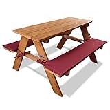 Coemo Stabile Kinder-Sitzgruppe mit Polster Picknicktisch Spieltisch Gartentisch...