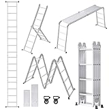 YRHome 6 in 1 Leiter Mehrzweckleiter Alu Gelenkleiter Klappleiter Steigleiter...