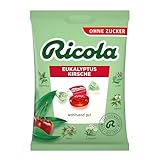 Ricola Eukalyptus Kirsche, 75g Beutel original Schweizer Kräuter-Bonbons mit 13...
