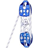 Doppelseilblock‑Flaschenzug 4:1 mit 30 m × 12 mm Seil, 35 kN...