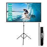CCLIFE Klappbar Beamer Leinwand mit Stativ Inklusiv Montagematerial 80/90 / 100...