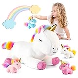 EUCOCO Einhorn Kuscheltier, Einhorn für Mädchen 2 3 4 5 Jahre Spielzeug ab 3-6...