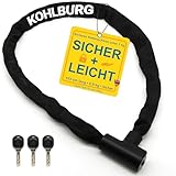 KOHLBURG Kettenschloss Fahrrad [103cm lang, 6mm starke Titan-Stahl Kette] -...