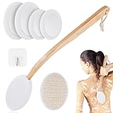 7 Stück Rückenbürste mit Langem Stiel Set Abnehmbare Eincremehilfe für...