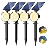 nipify Solarlampen für Außen Garten, 4 Stück 53 LED Solar Strahler...