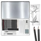 Wonwood_direct 23-Teiliges Zeichenstifte Set - Bleistift Zeichnen Sketch Set mit...