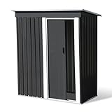 IDMarket - Gartenhaus, 1,3 m², grau, aus verzinktem Stahl