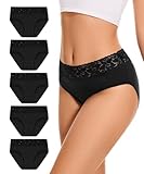 Unterhosen Damen 5er Pack, Hipster Baumwolle Unterwäsche Frauen Mittlere Taille...
