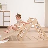 Giant bean 3-in-1 Montessori Kletterdreieck mit Kletterbogen und Rutsche,...