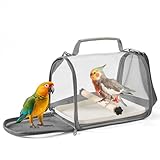 Gxdamxz Vogel Transportbox mit Holzstab & Tablett, Vogelkäfig für...