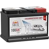 SOLIS Solarbatterie 12V 100Ah Batterie Solar Wohnmobil Batterie Wohnwagen...