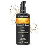 Serum Gesicht hochdosiert 100ml - Vitamin C + Hyaluron + Retinol Serum - Auf Bio...