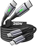 INIU 240W USB C Kabel, [2Pack 2m] PD Schnellladekabel USB C auf USB C, Nylon...
