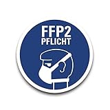 Aufkleber Hinweis FFP2-Atemschutz-Maske Pflicht Gebot Schild Folie Ø5-40cm |...