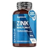 Zink 25mg pro Tablette - 400 Stück mit Zink Bisglycinat - Vegan & 1+ Jahr...