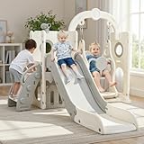 Schaukel Rutsche, 5-in-1 Kinderrutsche mit Schaukel, Klettergerüst, Teleskop,...