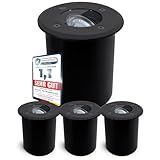 SSC-LUXon 4er Set JUAVI Bodeneinbauleuchte aussen IP67 - Bodenstrahler schwarz...