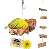 Vogelgaleria® Kork Knabberseil - das perfekte Wellensittich Spielzeug und...