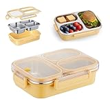 Xanthelle Brotdose Mit Fächern, Edelstahl Brotdose Kinder & Snackbox Mit...