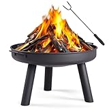 LEADZM Feuerschale Ø60 cm Eisenkonstruktion | Mit 2 stabilen Griffen +...