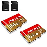 2 Pack Speicherkarte 64GB with Adapter, High Speed Memory Card, UHS-I C10 A1...