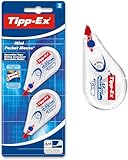 Tipp-Ex Korrekturroller Mini Pocket Mouse, 6m x 5mm, 2er Pack, Ideal für das...