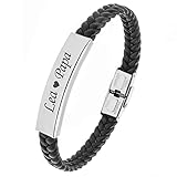 TMT Personalisiertes Leder Armband mit Gravur | braun schwarz| mit namen für...