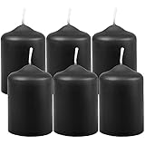 HS Candle Wachskerzen Stumpenkerzen Schwarz Ø4cm x 6cm (6 Stück) Teelicht...