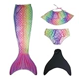 MYLILY | Fisch Tail Mädchen mit Bikini für Kinder | Rainbow | Cosplay Sommer...