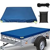 Anhängerplane Flachplane 207x114x10cm Abdeckplane für Anhänger mit 8M...