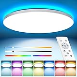 Led Deckenleuchte Dimmbar mit Fernbedienung 24W RGB Farbwechsel LED Deckenlampe...