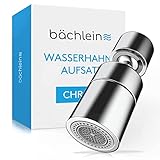 Bächlein Universal Wasserhahn-Aufsatz in Chrom mit zwei Strahlarten - Drehbarer...