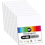 perfect ideaz - 100 Blatt Ton-Papier DIN-A6, Weiß, 120 g/m², MADE IN GERMANY,...