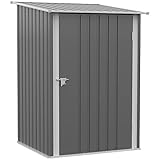 Outsunny Verzinkter Stahl Gerätehaus 1,6m³ 100x103x160cm Geräteschuppen mit...