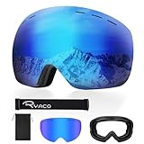 Ryaco Skibrille Snowboardbrille, 100% UV-Schutz Anti-Nebel OTG Sphärische...