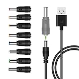 LANMU USB auf DC Stecker Kabel, 8 in 1 USB A auf Hohlstecker Ladekabel Netzkabel...