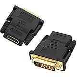 JeoPoom DVI auf HDMI Adapter[2 Stück], DVI(24+1) zu HDMI Adapter, DVI-Stecker...