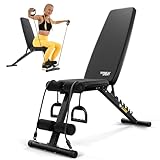 TREX SPORT TX-110B Hantelbank klappbar | Trainingsbank 7-fach verstellbare...