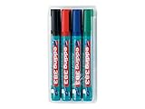 edding 383 Flipchart-Marker - 4er-Set - schwarz, rot, blau, grün - Keilspitze...