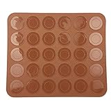 EROSPA® Makronen Macaron Backmatte - Silikon - 30 Mulden - Makronenform - Braun...