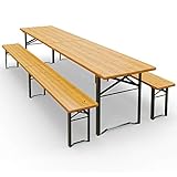 Casaria Bierzeltgarnitur 220 cm Klappbar Stabil 3 Teilig 2X Bierbank 1x Breiter...