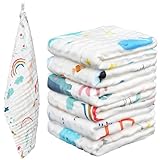 AYESY Musselintücher für Babys,6 Stück 25cm x 50cm Spucktücher Baby,Weicher...