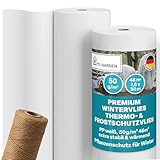 TTL GARDEN 50g/m² Wintervlies 48m² 1,6m x 30m weiß auf Rolle + 50m Schnur –...