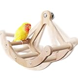 VGECEE vogelspielzeug Schaukel Holz Vogel Schaukel Papageienspielzeug...