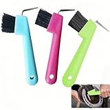 3 Hufauskratzer,Hufkratzer Pferdekopf Hufauskratzer mit Bürste 2 in...