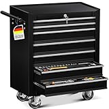 MASKO® Werkstattwagen - 7 Schubladen | Abschließbar | Massives Metall |...